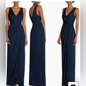 After Six 4T Sleeveless Satin Faux Wrap.